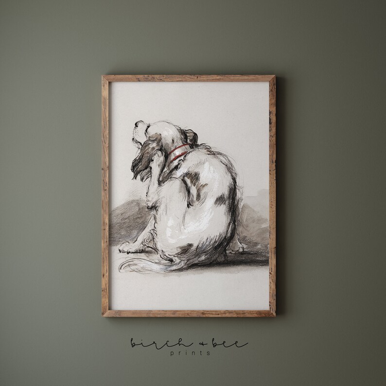 Vintage Dog Print | Spaniel Painting | Printable Dog Art #215 - Etsy