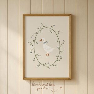Goose Nursery Decor | Goose Art | Neutral Nursery Art Print | MAILED ART PRINT #304 image 6