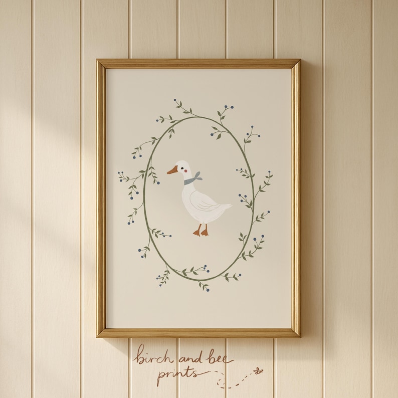 Goose Nursery Decor | Goose Art | Neutral Nursery Art Print | MAILED ART PRINT #304 image 6
