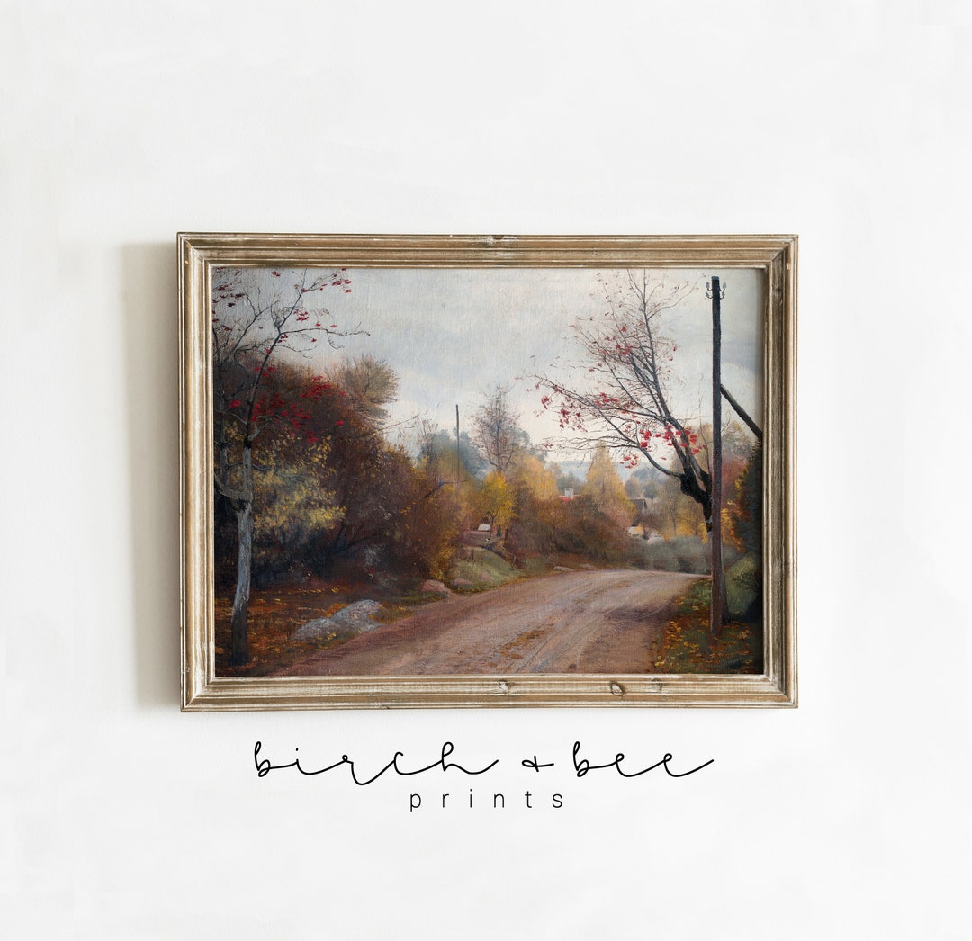 Autumn Landscape Painting | Vintage Fall Art Print | Digital Printable ...
