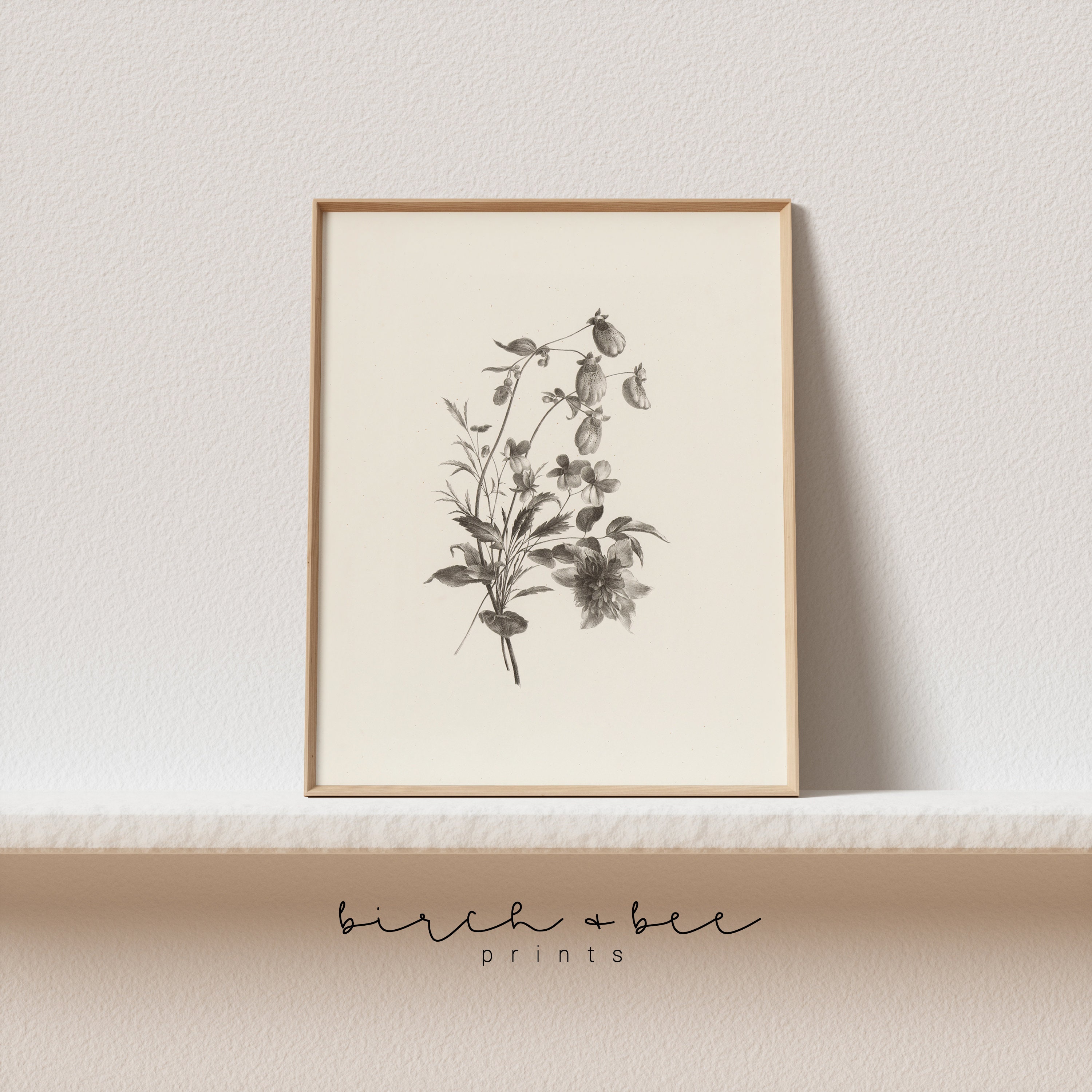 Vintage Botanical Wall Art | Antique Floral Print | Farmhouse Decor ...