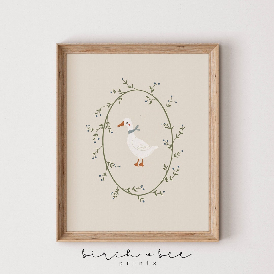 Goose Nursery Print | Vintage Aesthetic Nursery | Cute Nursery Decor ...