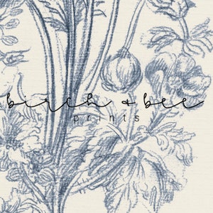 Blue Floral Print Set of 2 | Botanical Wall Art Set | Floral Sketch ...