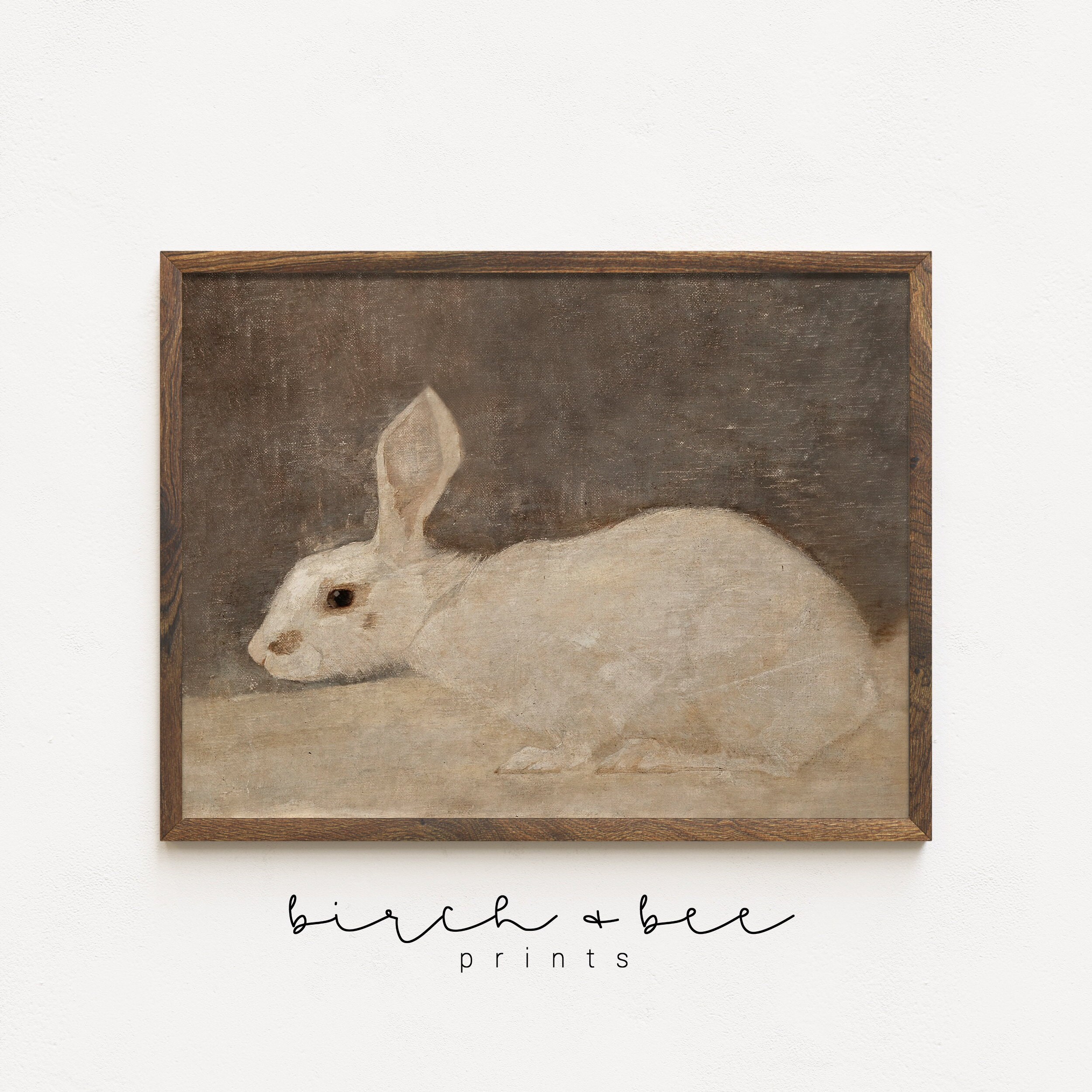Vintage Rabbit Print | Neutral Nursery Wall Art | Animal Nursery Prints ...