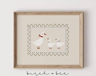 Goose Nursery Art | Cute Nursery Prints | Nursery Artwork Printable #320