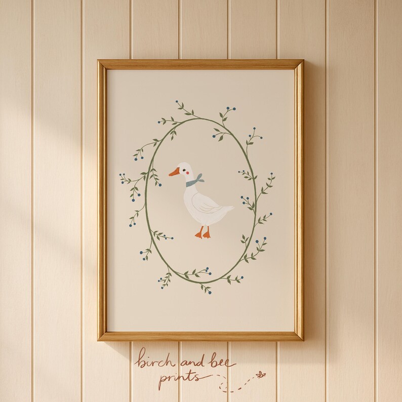 Goose Nursery Print | Vintage Aesthetic Nursery | Cute Nursery Decor ...