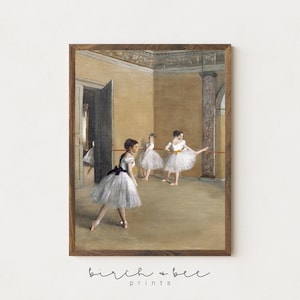Vintage Ballerina Painting | Dance Studio Art Print | Ballet Painting Printable