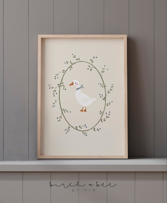 Goose Nursery Decor | Goose Art | Neutral Nursery Art Print | MAILED ART PRINT #304