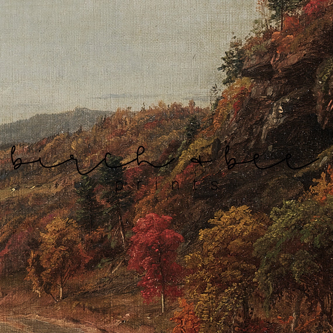 Fall Landscape Painting Set of 3 | Vintage Autumn Art Prints | Digital ...