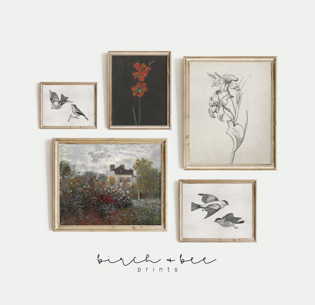 Vintage Farmhouse Print Set of 5 | Grandmillenial Wall Art Digital ...
