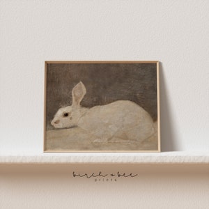 Vintage Rabbit Print | Neutral Nursery Wall Art | Animal Nursery Prints | Digital Printable #162
