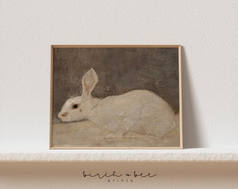 Vintage Rabbit Print | Neutral Nursery Wall Art | Animal Nursery Prints | Digital Printable #162