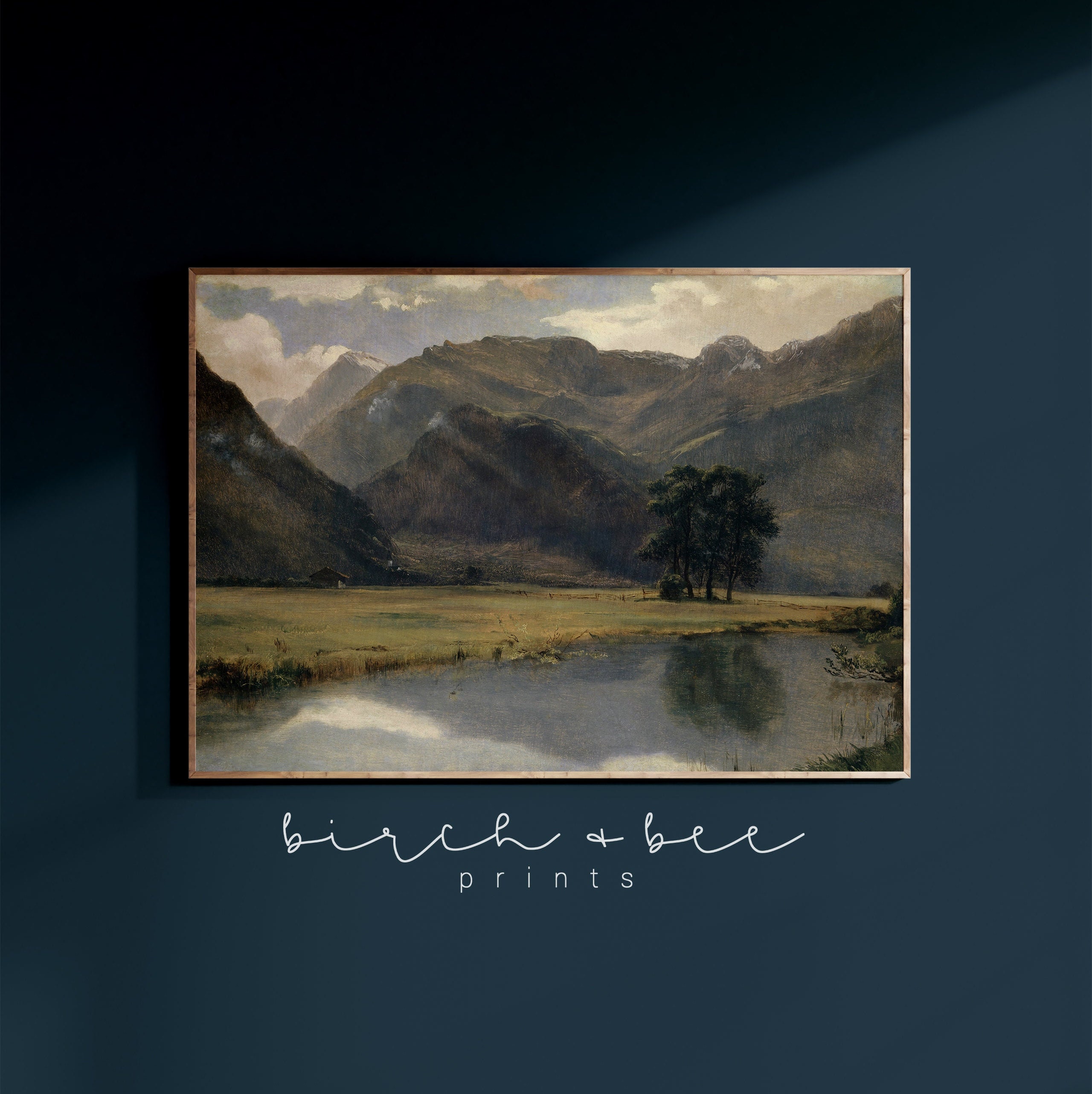 Vintage Mountain Valley Painting European River Landscape Etsy Australia