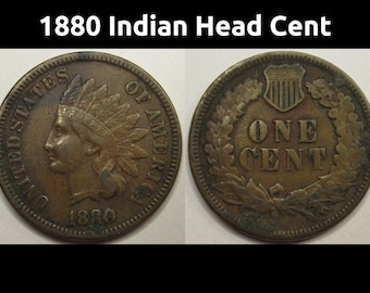1880 Indian Head Cent - antique Wild West era penny