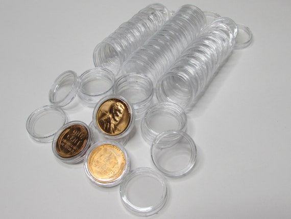 200 Capsules Rondes Transparentes Pour Pièces De Monnaie - 25mm, Plastique, Étanches - Idéal Collection