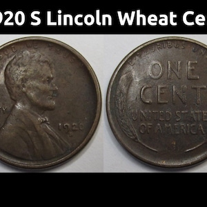 1920 S Lincoln Wheat Cent - antique San Francisco mintmark American penny coin