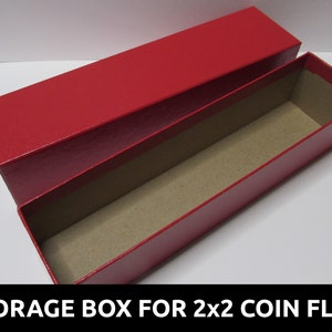 Caixa de armazenamento para cara ou coroa de 2x2" - pacote de 1/3/5 - recipiente de papelão vermelho