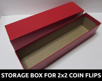 Caja de almacenamiento para monedas de 2x2" (paquete de 1/3/5) - Contenedor de cartón rojo