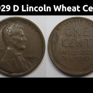 1929 D Lincoln Wheat Cent - higher grade Denver mintmark American wheat penny