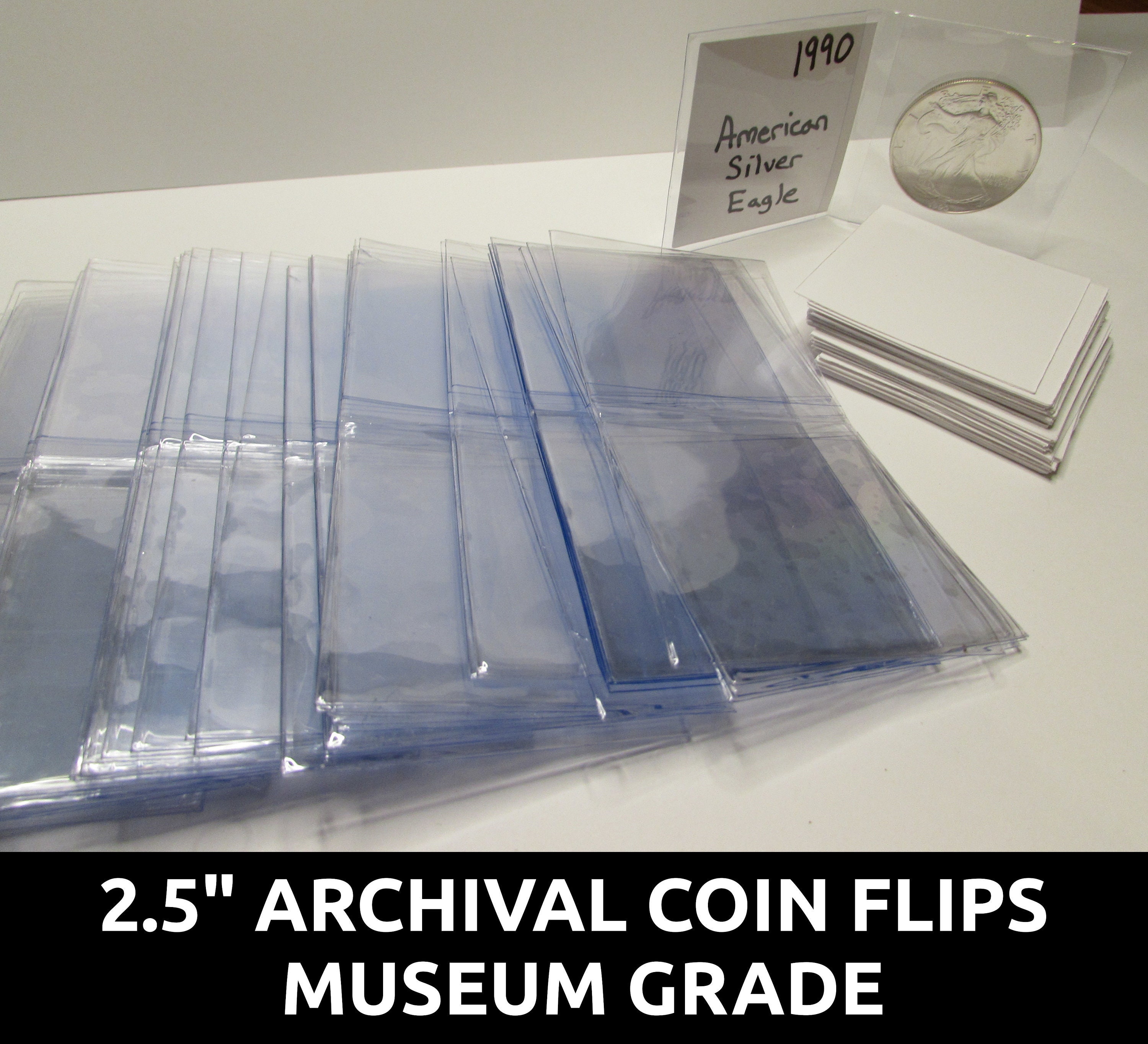 Archival 2.5 Mylar Plastic Coin Flips for Storage Etsy UK