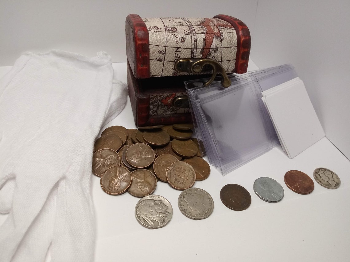Coin Collecting Starter Kit 35 old coins / 1800s penny Etsy