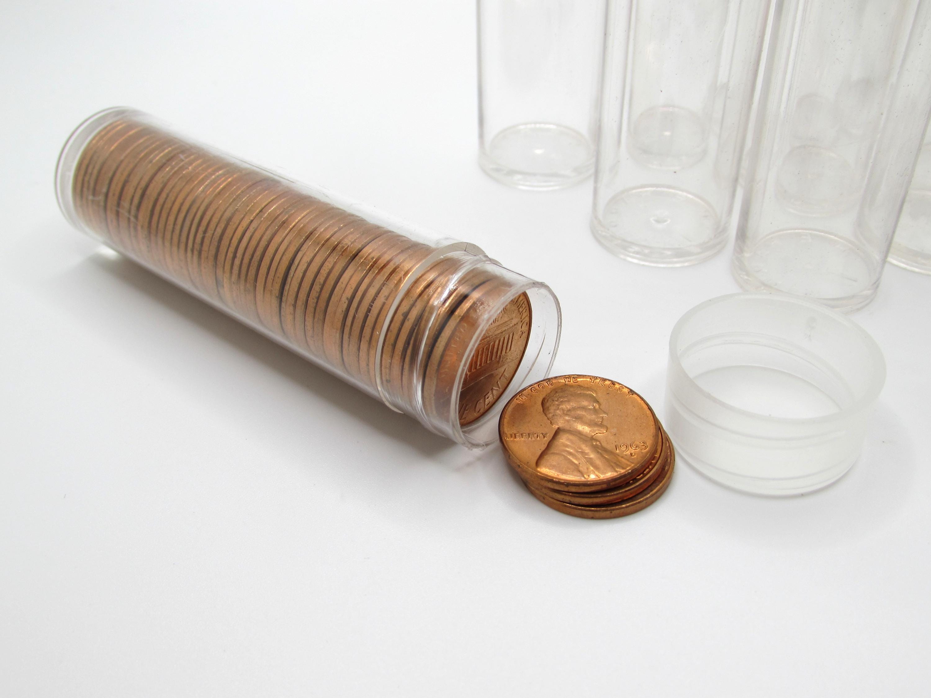 20) Edgar Marcus Brand Round Clear Plastic (Half Dollars) Size Coin Storage Tube