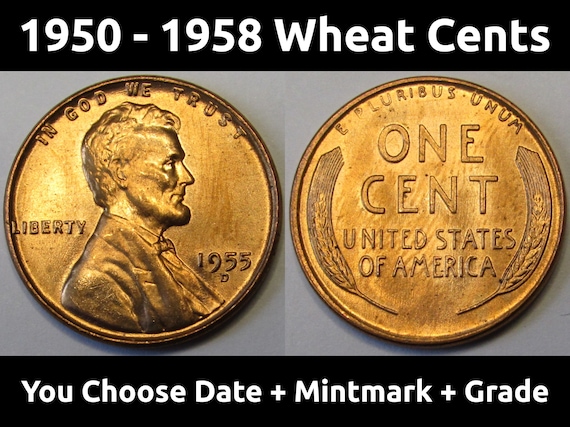 Lincoln Wheat Pennies - 1950 to 1958 PDS - choose date / mintmark