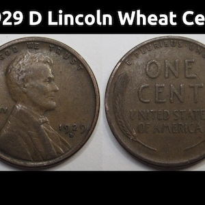 1929 D Lincoln Wheat Cent - antique higher grade Denver mintmark wheat penny coin