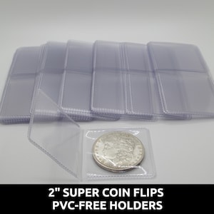 Plastic coin flips - 2x2&quot; - Super Flips - PVC-free - choose quantity 25 / 50 / 100 / 200 / 500 / 1000