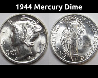 1944 年マーキュリー ダイム「W」刻印; 10 セント硬貨; 米国通貨