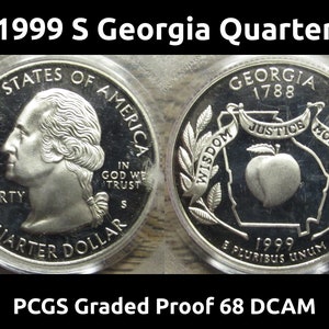 1999 S Georgia Quarter - PCGS bewertet Proof 68 DCAM - vintage erstes Jahr State Quarter