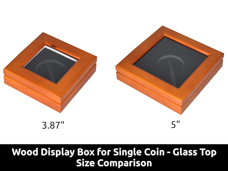 Wooden Display Box for Single Coin With Glass Top - With Capsule ...