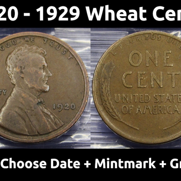 Lincoln Wheat Pennies - 1920 to 1929 PDS - choose date / mintmark / grade - 1920, 1921, 1922, 1923, 1924, 1925, 1926, 1927, 1928, 1929