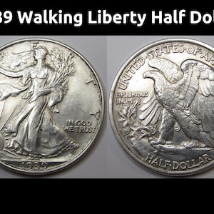 1939 Walking Liberty Half Dollar - antique higher grade American silver half