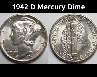1944 年マーキュリー ダイム「W」刻印; 10 セント硬貨; 米国通貨