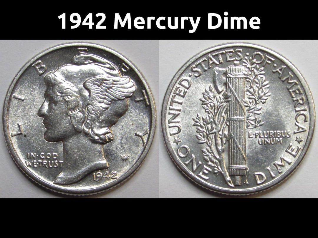 1942年マーキュリーダイム - 未流通のアメリカ製銀貨 - Etsy 日本