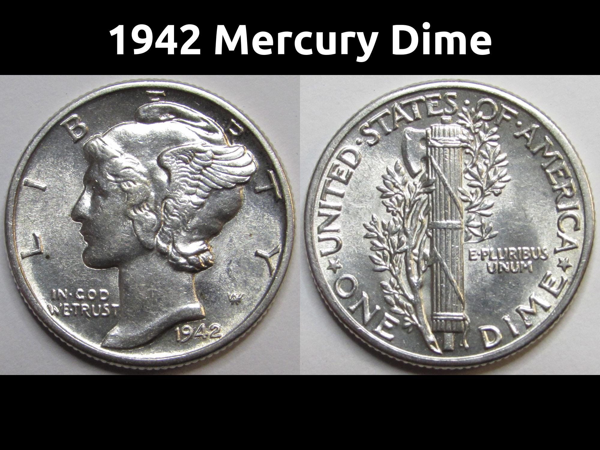 1942年マーキュリーダイム - 未流通のアメリカ製銀貨 - Etsy 日本