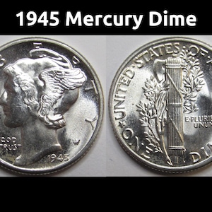 1944 年マーキュリー ダイム「W」刻印; 10 セント硬貨; 米国通貨