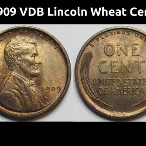 1909 VDB Lincoln Wheat Cent - antique beautiful uncirculated first year of issue penny