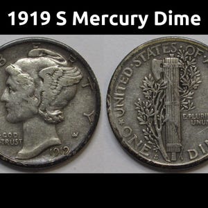 1919 S Mercury Dime - antique San Francisco mintmark silver dime