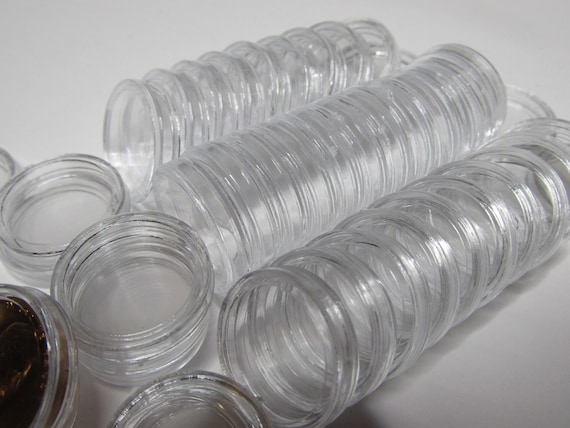YSJJZRL Lot de 100 capsules rondes en plastique transparent pour pièces de monnaie (30 mm