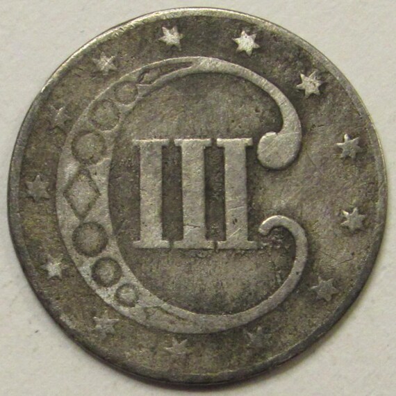 1853年 銀貨3セント - アンティークの小型奇数額銀貨 - Etsy 日本