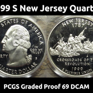 1999 S New Jersey Quarter - PCGS geprüft in Proof 69 DCAM - vintage erstes Jahr des amerikanischen State Quarter