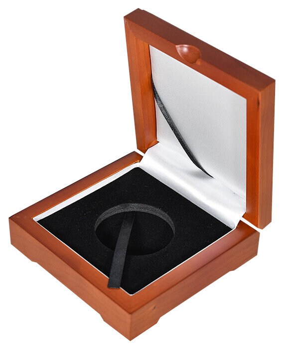 Single Coin Wood Display Box - Presentation Box for Penny, Nickel, Dime ...