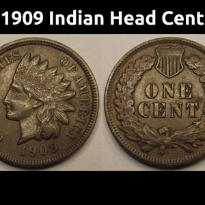 1909 Indian Head Cent - final year of issue better condition American penny