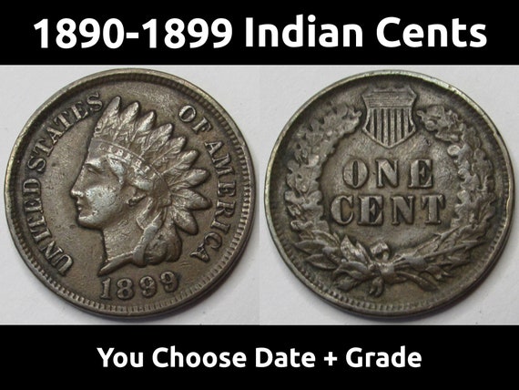 インディアンヘッド ペニー - 1890 年から 1899 年のセント - 日付