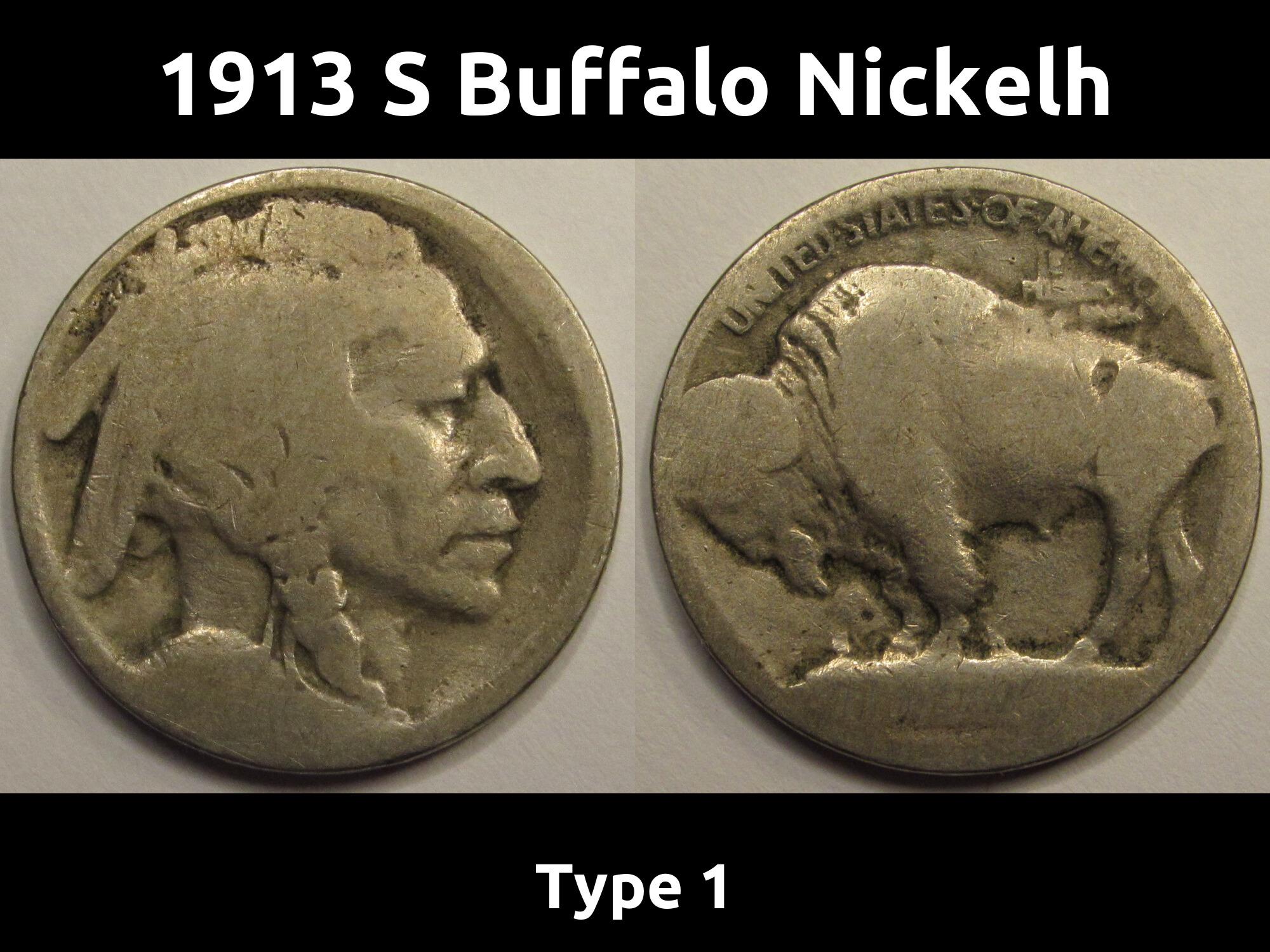 1913年 【初年度】【初期】バッファロー 5セント【盛り土】 1913年