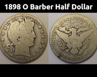 1898 O バーバー ハーフ ドル - アンティーク ニューオーリンズ 世紀末