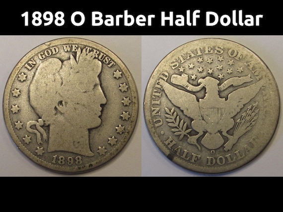 1898 O バーバー ハーフ ドル - アンティーク ニューオーリンズ 世紀末