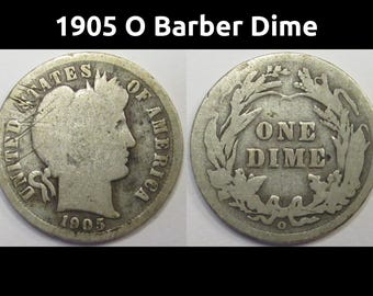 1905 O Barber Dime - Micro O - antique better variety American silver dime